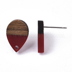 Ohrstecker aus Harz und Walnussholz&nbsp;MAK-N032-002A-B04