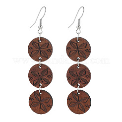 Pendientes colgantes de madera estilo bohemio&nbsp;WG7FE60-01