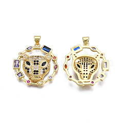 Pendentifs avec zircon cubiques à micro-pavés en laiton&nbsp;ZIRC-N039-230