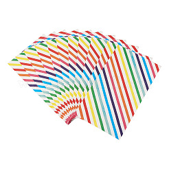 12 sachet à bonbons rectangulaire en papier aux couleurs de l'arc-en-ciel&nbsp;ABAG-TA0002-34B