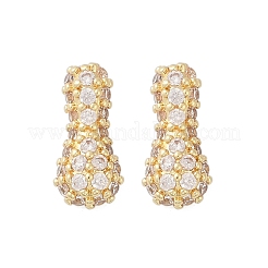 Boucles d'oreilles en laiton avec zircone cubique de micro pave&nbsp;EJEW-Z091-04G-I
