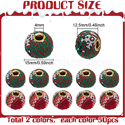 100 Stück 2 Farben Polyester European Beads&nbsp;FIND-PH0029-12
