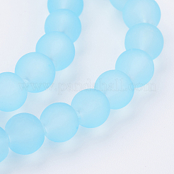 Brins de perles de verre transparentes avec peinture à cuisson&nbsp;GLAA-S031-6mm-2