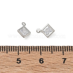 Breloques de zircone cubique clair pavés en laiton&nbsp;CU-CBAD360-04P-02