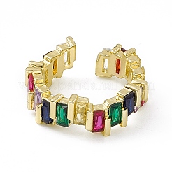 Bagues de manchette ouvertes en zircone cubique colorée&nbsp;EJEW-F294-20G