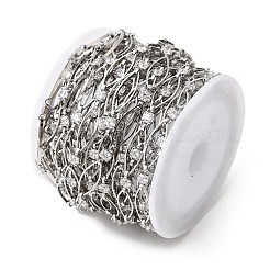 Handgefertigte Messing Pavé klare Zirkonia Pferdeauge Gliederketten&nbsp;CHC-G027-03P