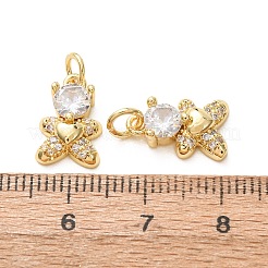 Messing micro pave klar zirkonia charme&nbsp;CU-E003-18G-03