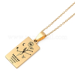 12 collana a catena con ciondolo inciso con carta dei tarocchi in acciaio inossidabile con costellazione&nbsp;PW-WG94DCE-11