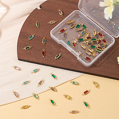 60 pz. 6 colori ottone pavé k9 connettore in vetro charms&nbsp;KK-TA0003-14
