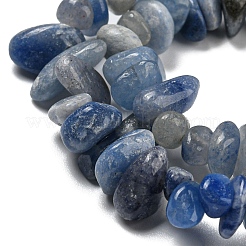 Gefärbte und erhitzte natürliche blaue Aventurin-Chip-Perlenstränge&nbsp;G-M205-10C