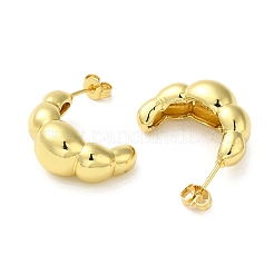 Orecchini a bottone in ottone con placcatura a cremagliera da donna&nbsp;EJEW-O001-01G