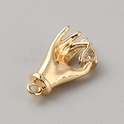 Laiton avec breloques en zircone cubique transparente&nbsp;KK-WH0079-58D