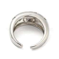 Anneau de manchette ouvert en laiton micro pavé de zircone cubique&nbsp;RJEW-C033-15P