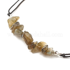 Braccialetto di perline intrecciate con chips di labradorite naturale&nbsp;BJEW-JB08019-15