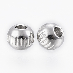 Anlaufgeschützte Perlen aus 201 Edelstahl&nbsp;STAS-G154-35-4mm