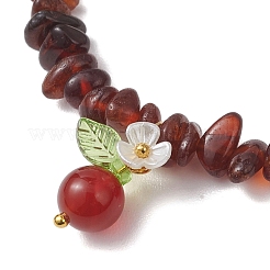 Bracelets à breloques rondes en cornaline naturelle&nbsp;BJEW-JB13142