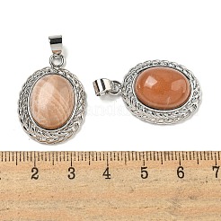 Natürliche ovale Sonnensteinanhänger&nbsp;G-B079-02P-03