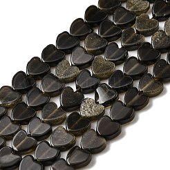 Natürliche goldenen Glanz Obsidian Perlen Stränge&nbsp;G-A272-A01-33A