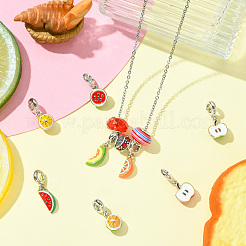 8 Stück 8 Stile Legierung Emaille europäischen baumeln Charms&nbsp;ENAM-CJ0007-04
