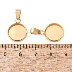 Cabochon-Fassungen für Anhänger aus Edelstahl 304&nbsp;STAS-L282-010G-04