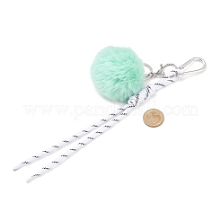 Décorations suspendues en pompon en imitation fourrure de lapin rex et cordon en polyester&nbsp;HJEW-JM04420-02