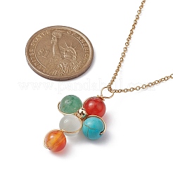 Set di gioielli con croce con pietre preziose naturali e sintetiche&nbsp;SJEW-JS01284-01
