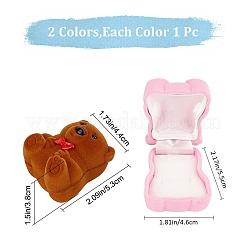 2 boîte de flocage en plastique en forme d'ours de 2 couleurs&nbsp;CON-GF0001-09