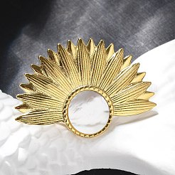 Blume 304 Edelstahl weiße Muschel Fingerringe für Frauen&nbsp;RJEW-G346-11G-02