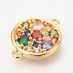 Pendentifs en laiton avec zircon cubique micro pavé&nbsp;ZIRC-O036-56G