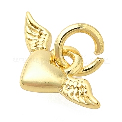 Herz mit Flügel Rack Beschichtung Messing Anhänger Charms&nbsp;KK-S396-17