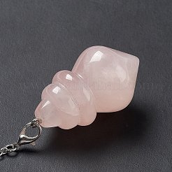 Natürliche spitze Wünschelpendel aus Rosenquarz&nbsp;AJEW-B020-04P-07