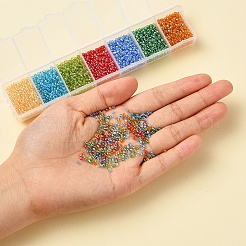 3500 Stück 7 Farben 12/0 runde Saatperlen aus Glas&nbsp;SEED-YW0001-20