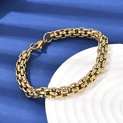 Bracelets à maillons carrés en acier inoxydable 304 pour femmes et hommes&nbsp;BJEW-K305-13G