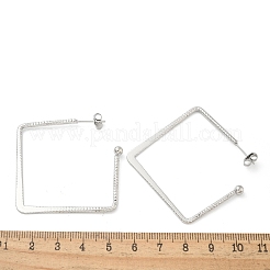 Orecchini a bottone quadrati in acciaio inossidabile 304 per donna&nbsp;EJEW-M089-06P