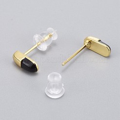 Orecchini a bottone in ottone smaltato&nbsp;EJEW-L231-66C