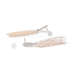 Anlaufgeschützte Ohrstecker aus Sterlingsilber&nbsp;EJEW-C087-15D-P
