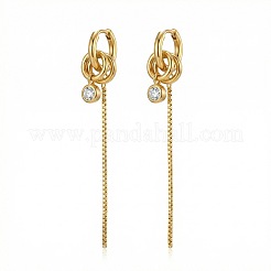 Orecchini a cerchio in acciaio inossidabile 304 con pavé di zirconi cubici trasparenti.&nbsp;WG7B0BA-01