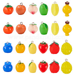 48 pendentif en résine opaque sur le thème des fruits&nbsp;RESI-TA0005-58