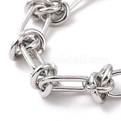 Anlaufgeschütztes 304 Edelstahl-Knotengliederarmband für Männer und Frauen&nbsp;X-BJEW-E020-01P
