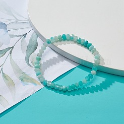 Bracciali elastici da donna con rondelle in amazzonite naturale&nbsp;BJEW-JB08956-03