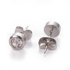 Ohrstecker aus 304 Edelstahl mit Strassen&nbsp;EJEW-F227-02P-B