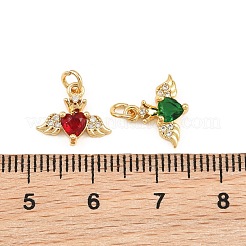 Breloques en laiton avec zircone cubique de micro pave&nbsp;KK-Q085-11G
