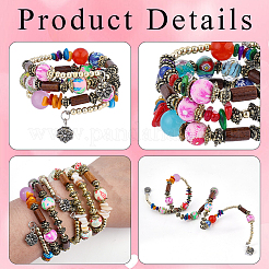 4 braccialetto avvolgente in perline sintetiche irregolari multifilo in stile boho&nbsp;BJEW-PA0001-07