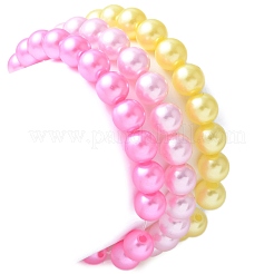 3 bracelet extensible en perles d'imitation en plastique ABS de 3 couleurs&nbsp;BJEW-JB11585