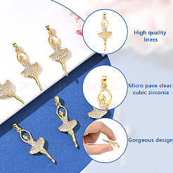 6pcs pendentifs en laiton micro pavé de zircone cubique&nbsp;KK-BBC0020-21