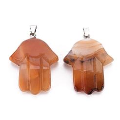 Hamsa Hand/Hand von Miriam Natur- und Synthetik-Mischstein-Anhänger&nbsp;G-R220-30