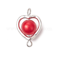 Ciondolo a forma di cuore in perla acrilica con connettore in lega&nbsp;PALLOY-JF03400