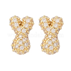 Ottone micro spianare orecchini zirconi&nbsp;EJEW-Z091-04G-Y