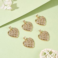 5 pièces en laiton micro pavé pendentifs en zircone cubique claire&nbsp;ZIRC-SZ0003-26