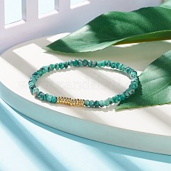 Natürliches Malaysien-Jade (gefärbtes) Unterlegscheibe-Perlen-Stretch-Armband mit Messing&nbsp;BJEW-JB07967-01